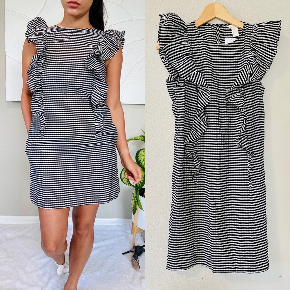 H&M Ruffle Sleeve Striped Dress